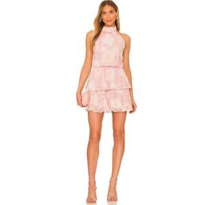 Revolve Yumi Kim Meghan Dress in Wayfarer Pink floral tiered Dress XL.